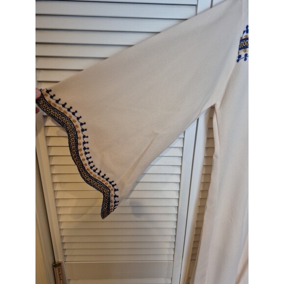 Vtg‎ Caftan Muumuu Dress Embroidered Maxi Tunic Boho Hippie Resort Wear M/L - Picture 7 of 15